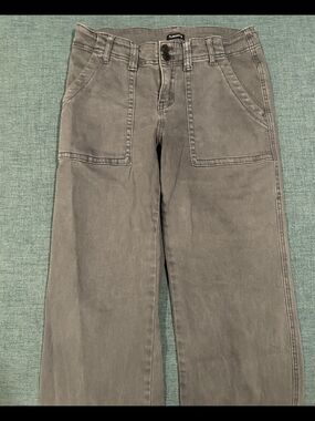 Flamingo Green Wide Leg Utility Pants